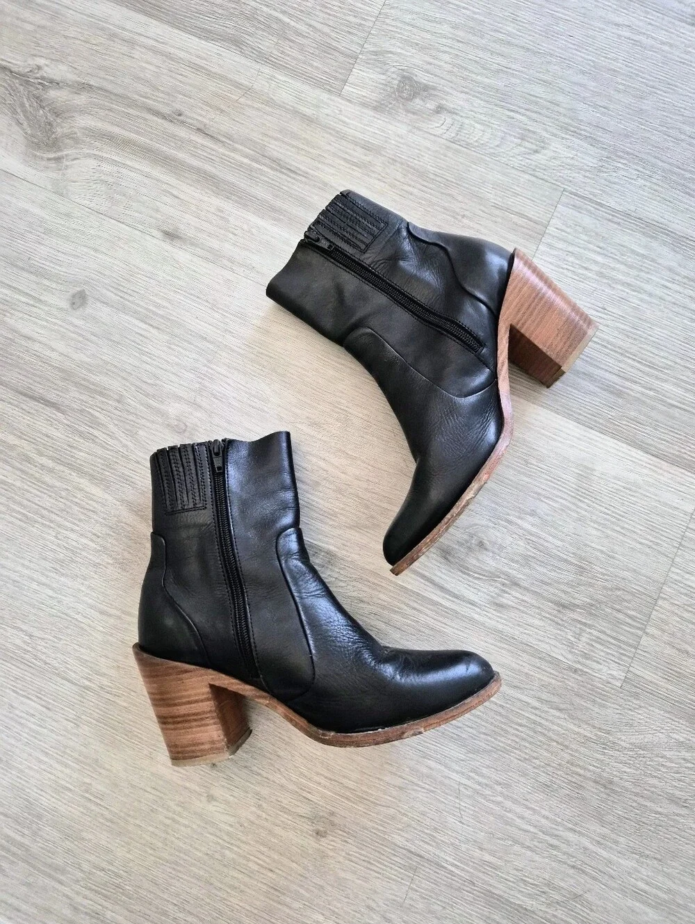 Jeffrey Campbell Black Leather Boots Booties